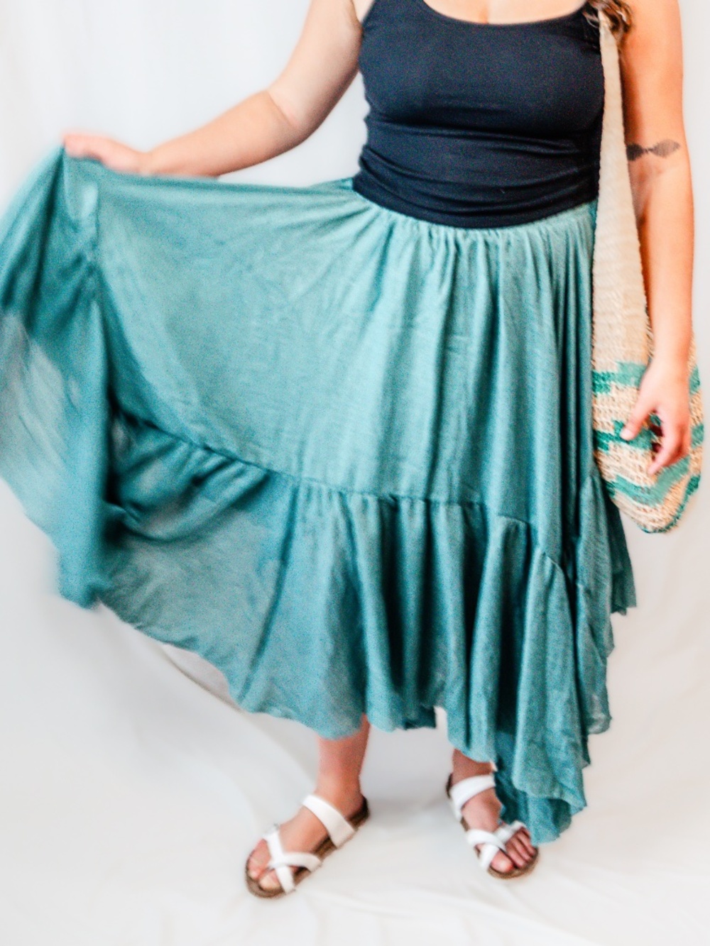 Grassy Forest Asymmetrical Skirt